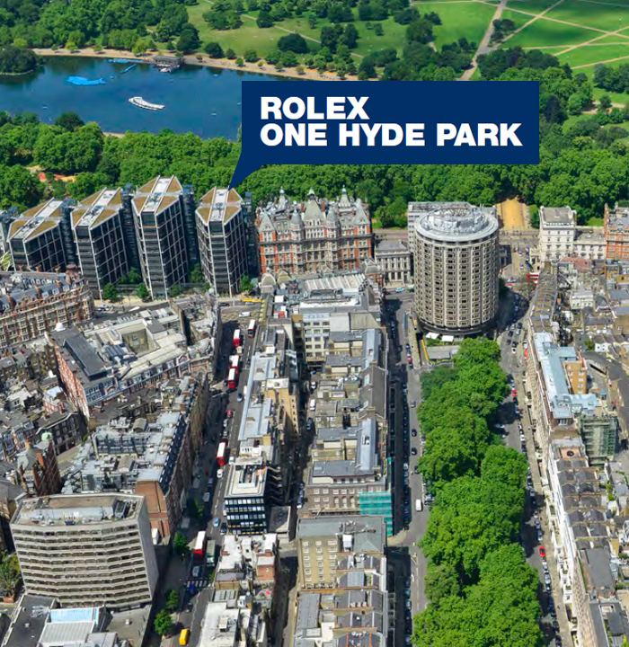 Rolex, 100 Knightsbridge, One Hyde Park — exterior